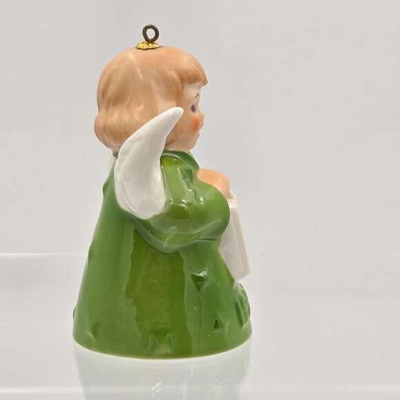Goebel Hummel Angel Bell Ornament 1990 Green Ceramic Lantern 15th Ed w/Box - Picture 6 of 10